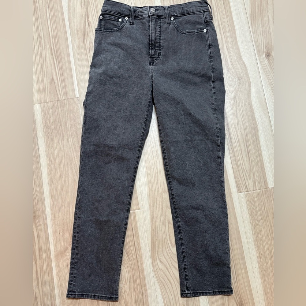 Madewell The Perfect Vintage Jean High Waisted straight Leg Size 28 Charcoal